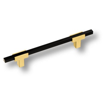 Ручка рейлинг BRASS 778-128-Matt Gold-Matt Black модерн, матовое золото/черн.матовый 128 мм