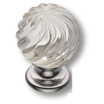 Ручка кнопка BRASS 9913-400 с кристаллом эксклюзивная коллекция, глянцевый хром