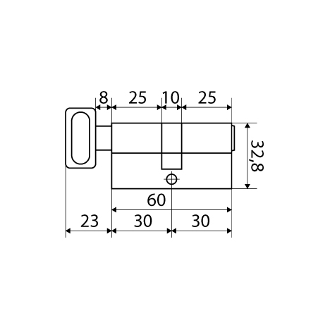 Цилиндр Стандарт MAX 60 (30*30B) SB 5 кл, мат.золото, перф. кл/верт.
