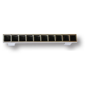 Ручка скоба BRASS 7172.0096.026.083 эксклюзивная коллекция, глянцевый хром с черной эмалью