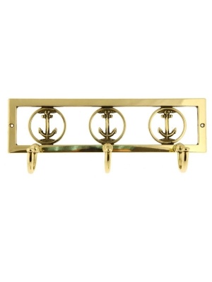 Вешалка BRASS 3.813  "Якорь" на 3 крючка, латунь