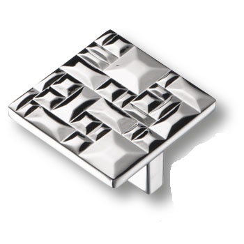 Ручка кнопка BRASS 467032МР02 квадратная,глянцевый хром 32 мм
