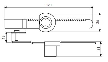 Замок мебельный EDSON L040 19/20 хром( уп 12 шт)