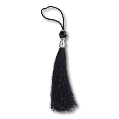 Кисточки  BRASS для мебельных ручек TASSEL-10-BLACK черный/глянц.хром