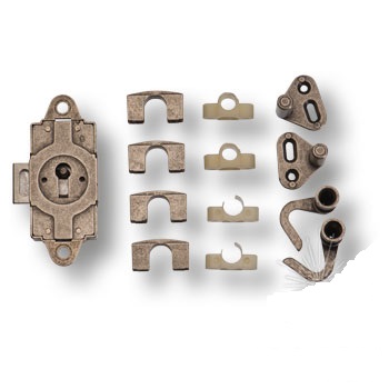 Комплект замок без штанги BRASS KYR 20NC.15ARV/KYR 20.KIT01ARV , старое серебро