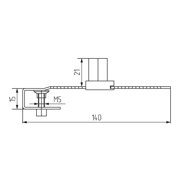 Замок мебельный №318 реечный для раздвижных дверей(LOCK.318.L140.CR)