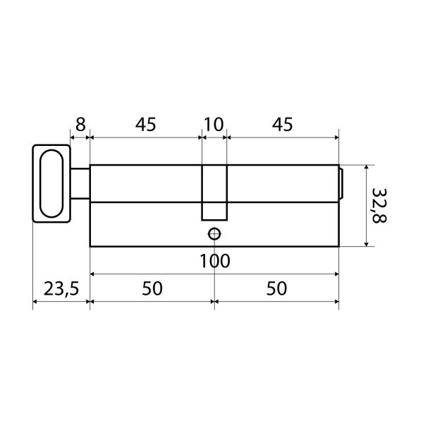 Цилиндр Стандарт MAX 100 (50*50B) SN 5 кл, никель, перф. кл/верт.