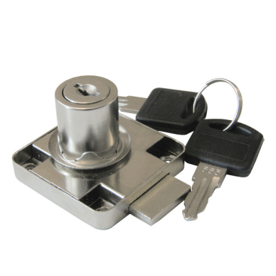 Замок мебельный №138 БЕЗ ПЛАНКИ 19*22мм, хром ,(LOCK.138.CR)