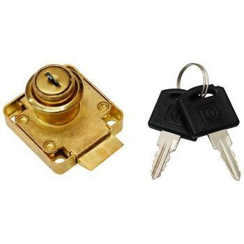 Замок мебельный №138 БЕЗ ПЛАНКИ 19*22мм, латунь ,(LOCK.138.PB)