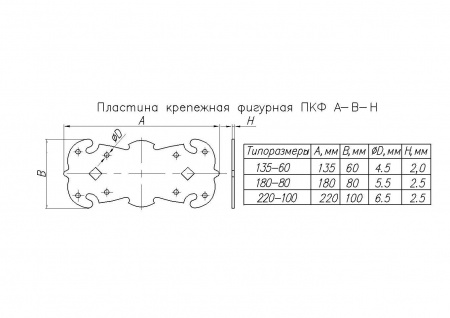 Пластина крепежная ПКФ 180-80-2,5 черная фигурная