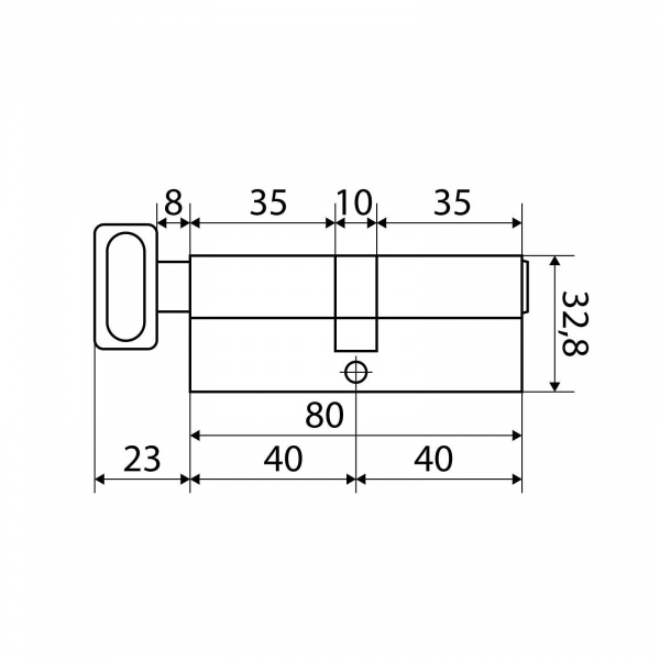 Цилиндр Стандарт MAX 80 (40*40B) SB 5 кл, мат.золото, перф. кл/верт.