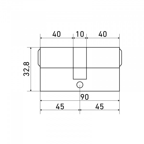 Цилиндр Стандарт MAX 90 (45*45) SB 5 кл, мат.золото, перф. кл/кл.