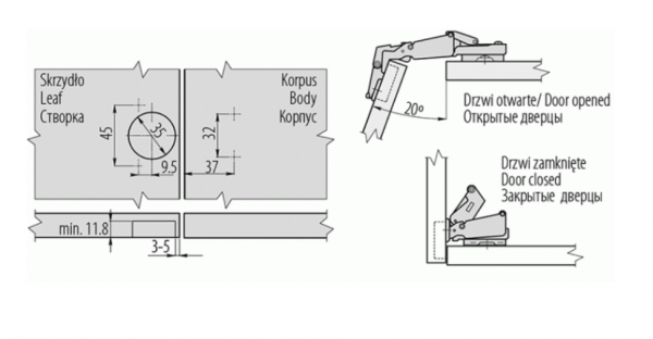 Петля накладная GTV ZM-HCKT165BE-S 165 градусов с планкой H-0, без еврошурупа