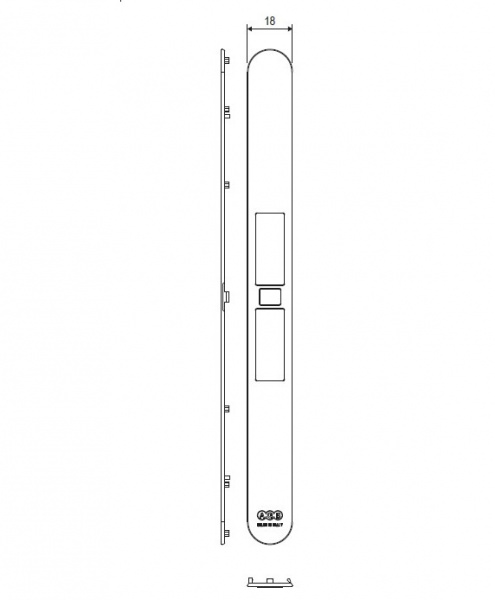 Лицевая часть к замку AGB TOUCH WC черная B011203393 