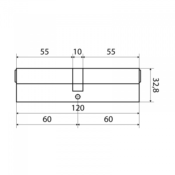 Цилиндр Стандарт MAX 120 (60*60) SN 5 кл, никель, перф. кл/кл.