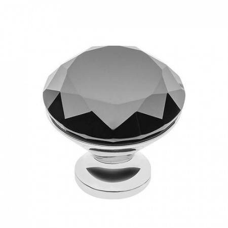 Ручка кнопка GTV Black Crystal Palace B 25 мм GZ-CRPI31-A1 хром/черное стекло