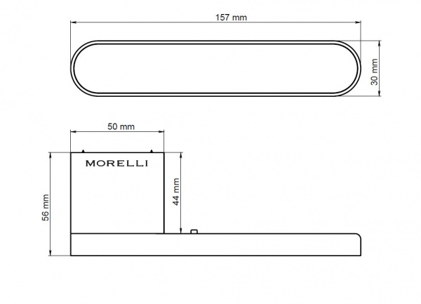 Ручка раздельная Morelli МН-62-R50 BL на скрыт.овал.розетке, черный